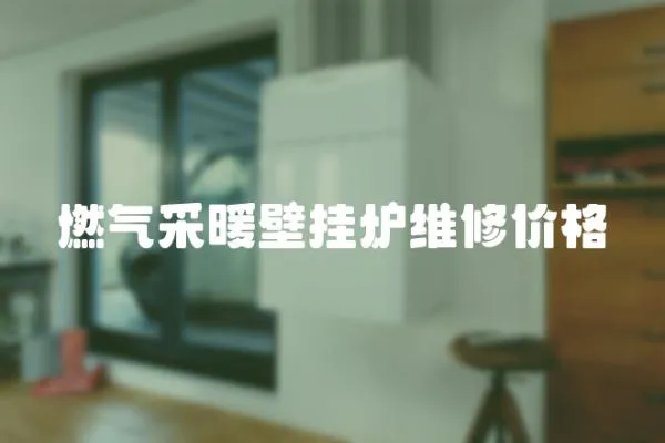 燃氣采暖壁掛爐維修價格