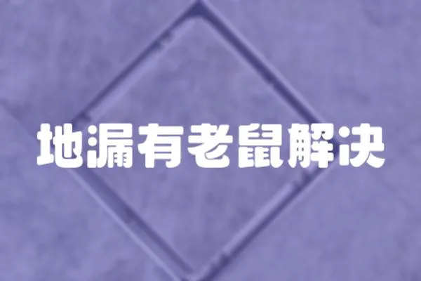 地漏有老鼠解決