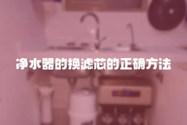 凈水器的換濾芯的正確方法