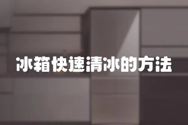 冰箱快速清冰的方法