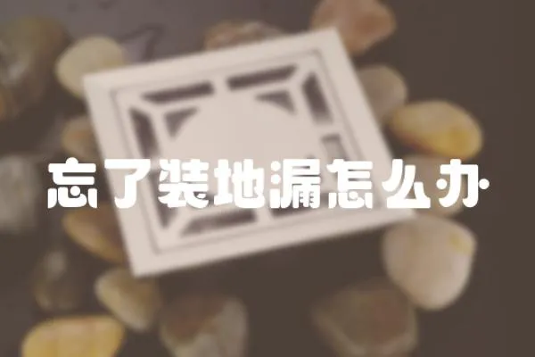 忘了裝地漏怎么辦