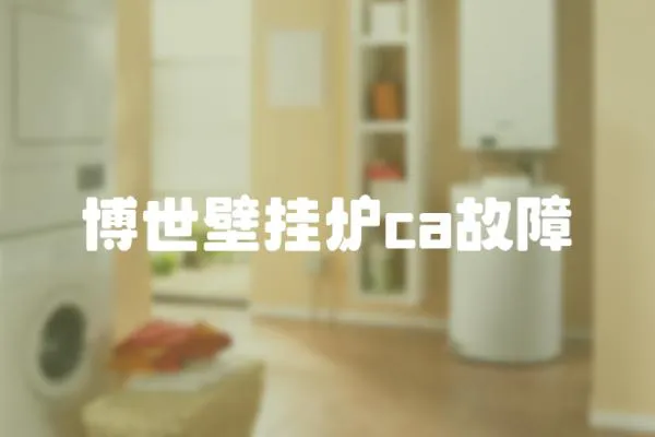 博世壁掛爐ca故障
