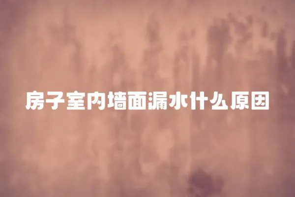 房子室內墻面漏水什么原因