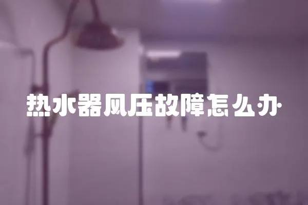 熱水器風壓故障怎么辦