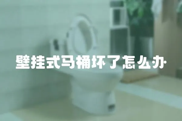 壁掛式馬桶壞了怎么辦