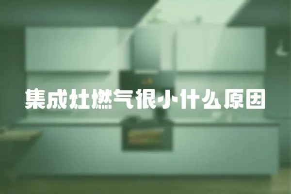 集成灶燃氣很小什么原因