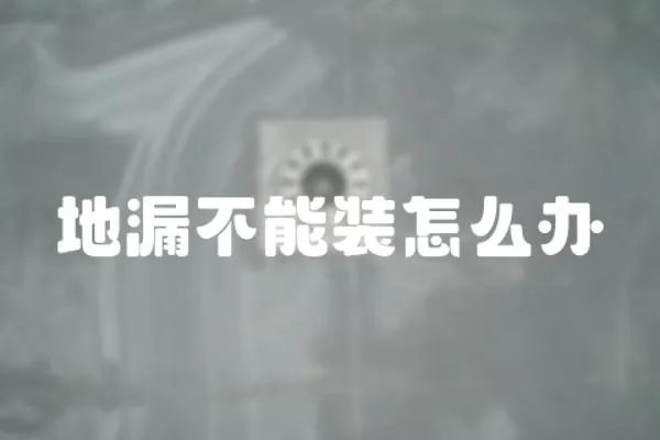 地漏不能裝怎么辦