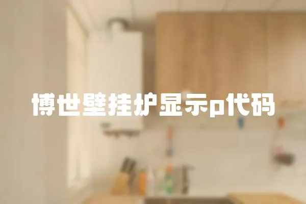 博世壁掛爐顯示p代碼