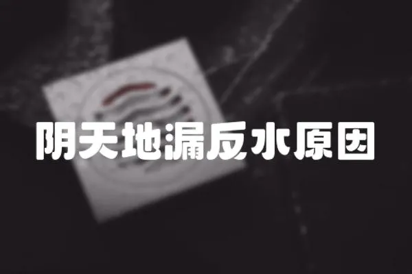 陰天地漏反水原因