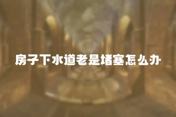 房子下水道老是堵塞怎么辦