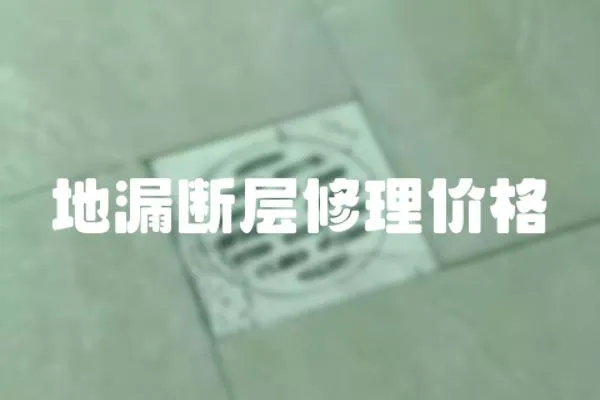 地漏斷層修理價格