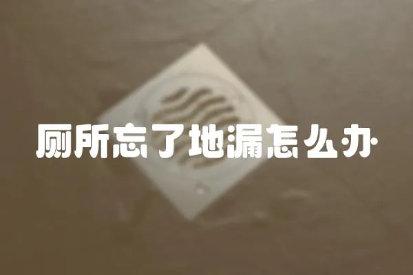 廁所忘了地漏怎么辦