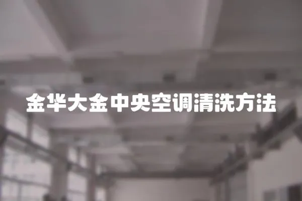 金華大金中央空調(diào)清洗方法