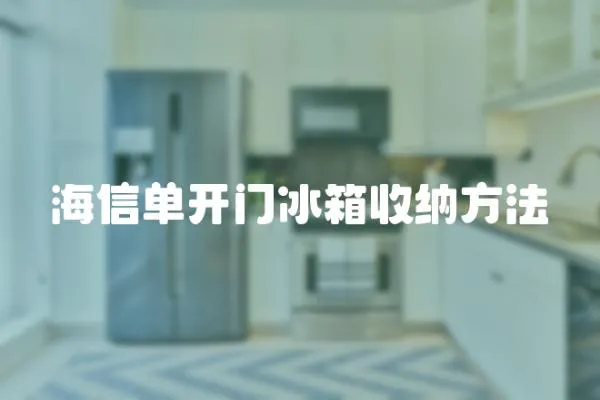海信單開門冰箱收納方法