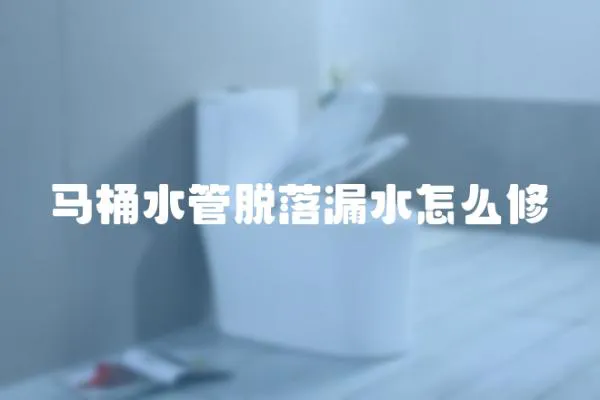 马桶水管脱落漏水怎么修