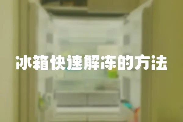 冰箱快速解凍的方法