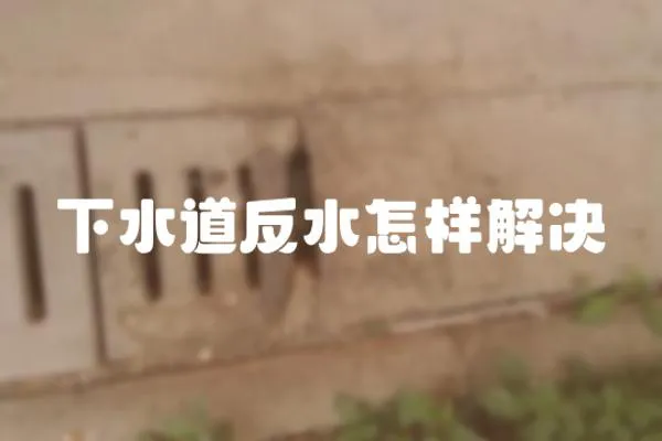 下水道反水怎樣解決