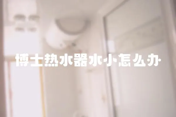 博士熱水器水小怎么辦