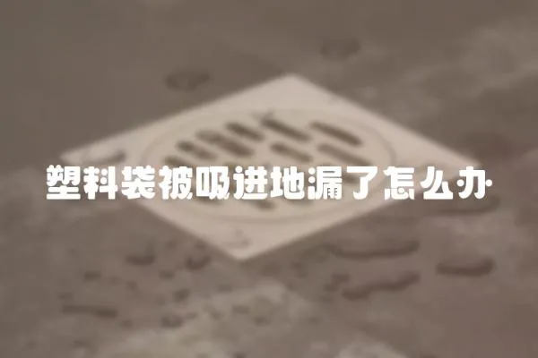 塑料袋被吸進地漏了怎么辦