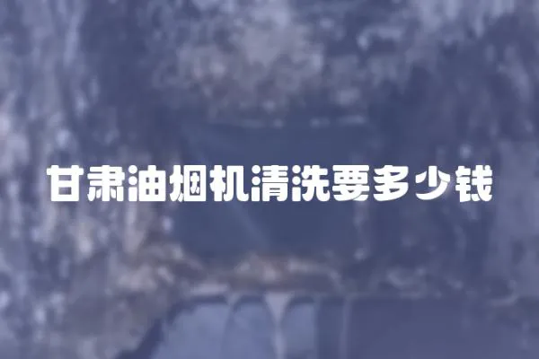 甘肅油煙機(jī)清洗要多少錢