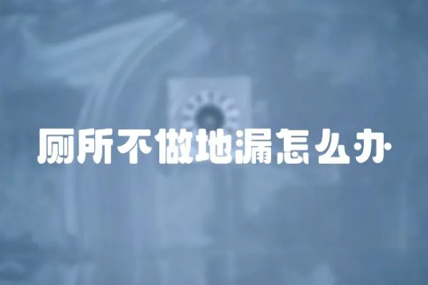 廁所不做地漏怎么辦