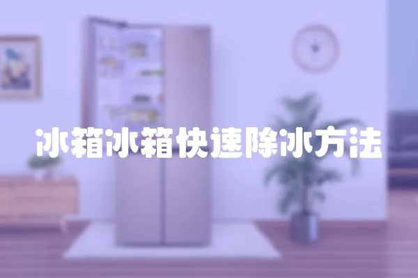 冰箱冰箱快速除冰方法