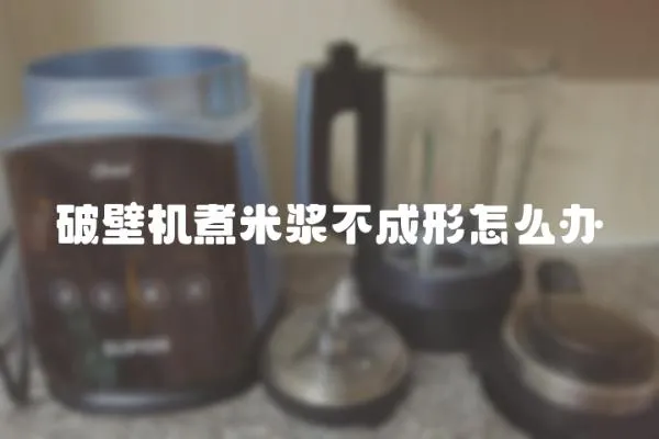破壁機煮米漿不成形怎么辦