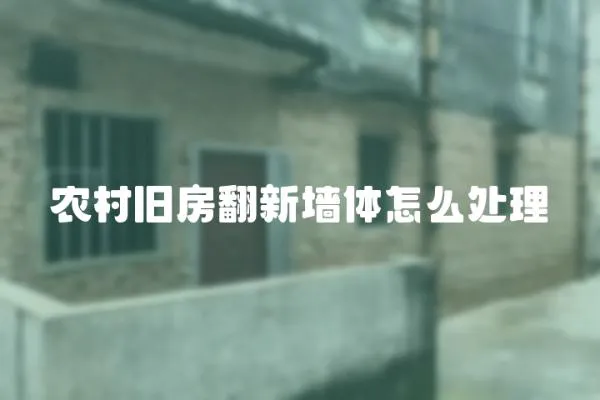 農村舊房翻新墻體怎么處理