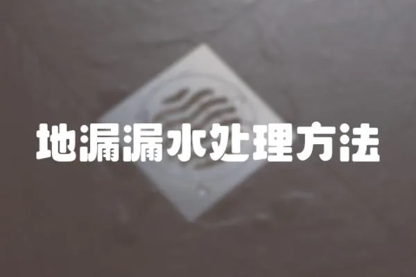 地漏漏水處理方法