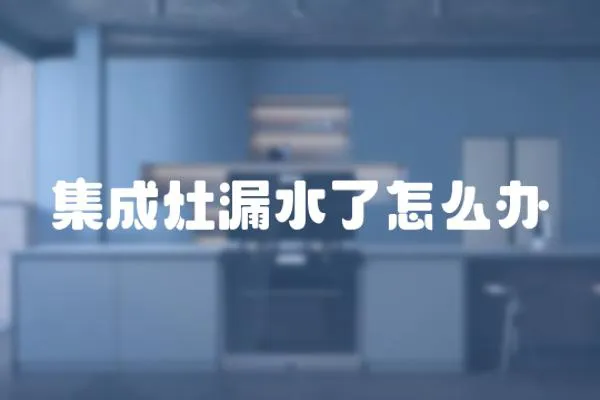 集成灶漏水了怎么辦