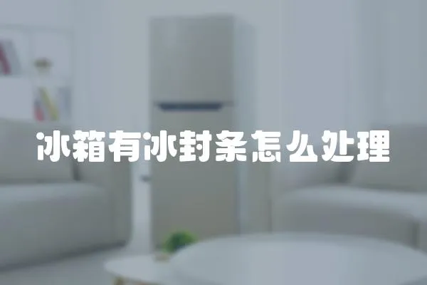 冰箱有冰封條怎么處理