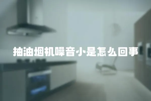 抽油煙機噪音小是怎么回事