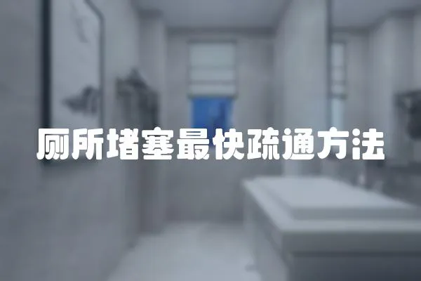 廁所堵塞最快疏通方法