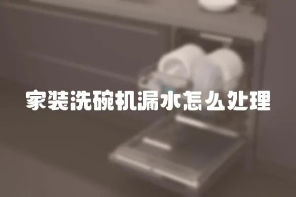 家裝洗碗機漏水怎么處理