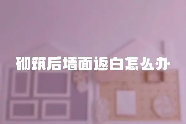 砌筑后墻面返白怎么辦