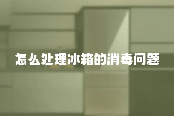 怎么處理冰箱的消毒問題