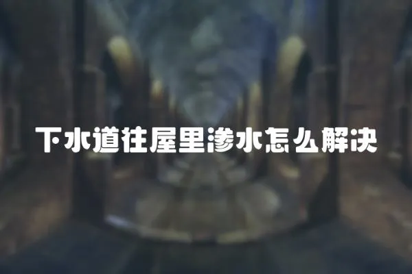 下水道往屋里滲水怎么解決