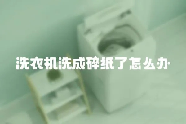 洗衣機洗成碎紙了怎么辦