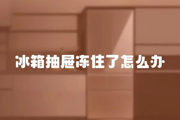 冰箱抽屜凍住了怎么辦
