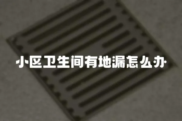 小區(qū)衛(wèi)生間有地漏怎么辦