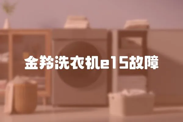 金羚洗衣機e15故障