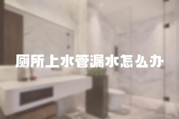 廁所上水管漏水怎么辦