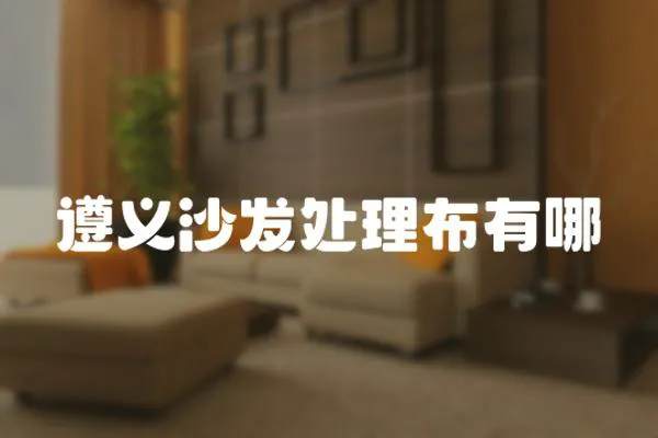 遵義沙發處理布有哪