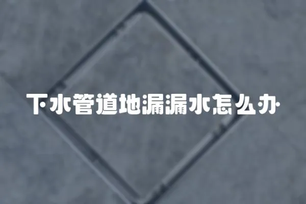 下水管道地漏漏水怎么辦