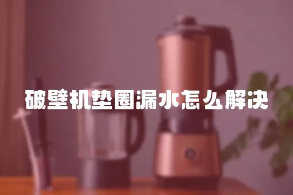 破壁机垫圈漏水怎么解决