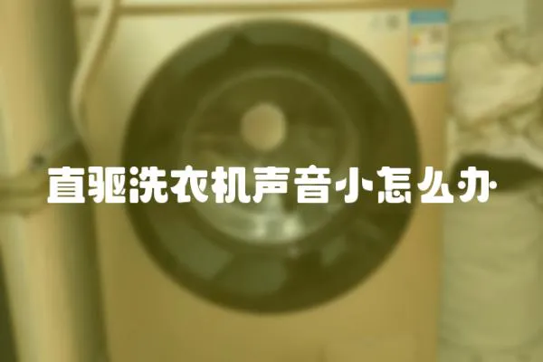 直驅洗衣機聲音小怎么辦