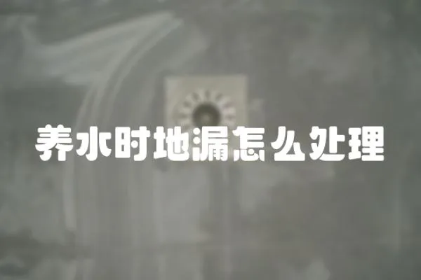 養(yǎng)水時地漏怎么處理