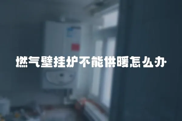 燃氣壁掛爐不能供暖怎么辦