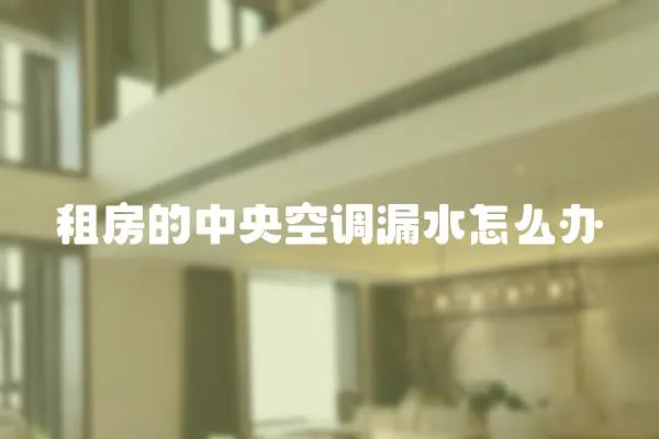 租房的中央空調(diào)漏水怎么辦