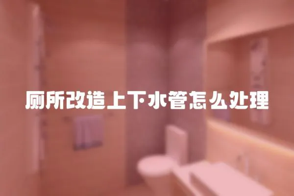 廁所改造上下水管怎么處理